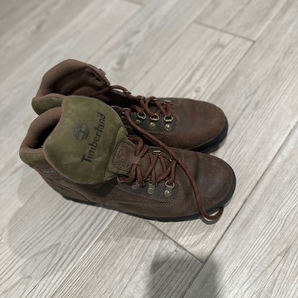 Timberland Hiker Brown 90s Leather Mid Hiking Boots - Picture 4 of 5